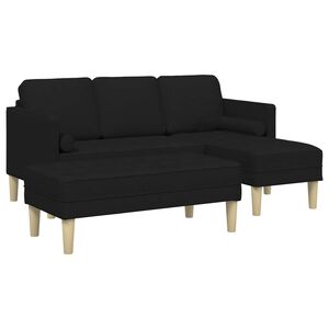 vidaXL Sada pohoviek 2 ks Čierna Polyester