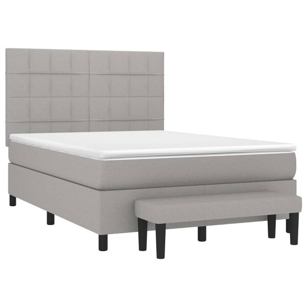 vidaXL Boxspring posteľ s matracom bledosiv&yacute; 140x190 cm l&aacute;tka