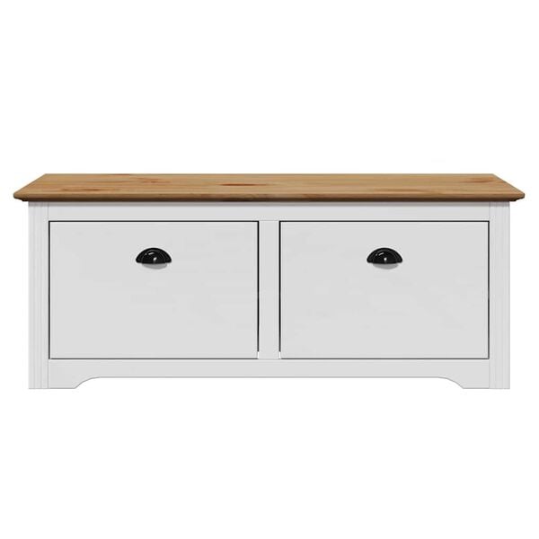 vidaXL Lavica do predsiene "BODO" Biela a hned&aacute; 114x40x45 cm