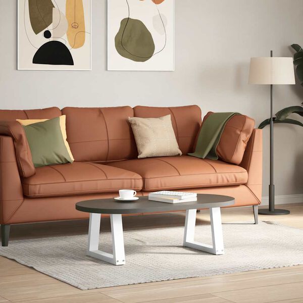 vidaXL Nohy konferenčn&eacute;ho stol&iacute;ka v tvare V, 2 ks, biele, 30 x (30-31,3) cm, oceľov&eacute;