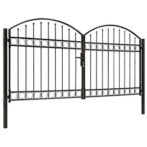 vidaXL Plotov&aacute; br&aacute;na ASSEN s dvojit&yacute;mi dverami a klenut&yacute;m vrchom, oceľ 300x125 cm