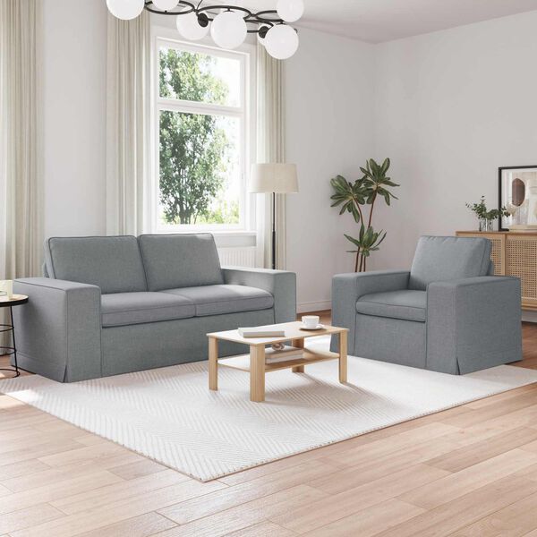 vidaXL Pohovka 2 pcs Svetlosiv&aacute; 182 x 80 x 82 cm l&aacute;tka