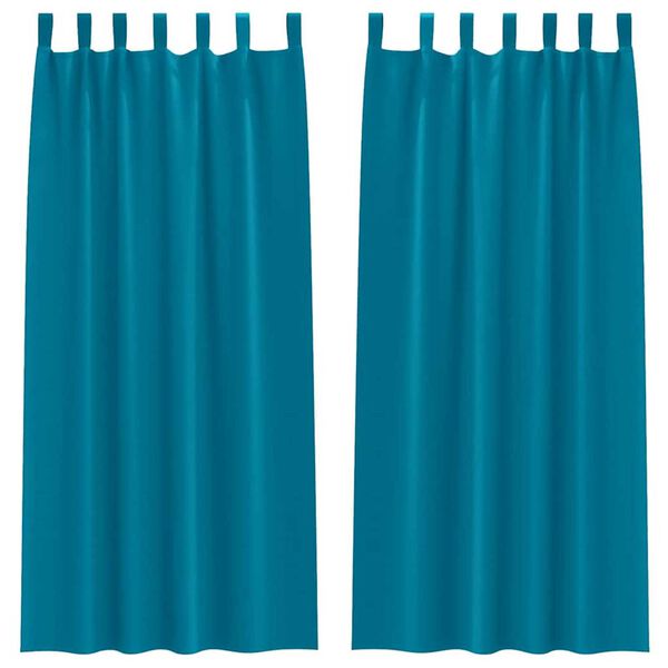 vidaXL Z&aacute;clony na zatemnenie s kr&uacute;žkami 2 pcs Tyrkysov&aacute; 260 x 140 cm