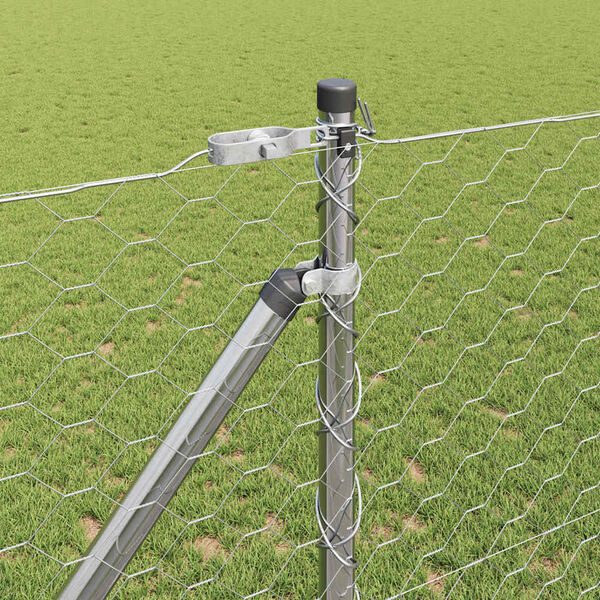 vidaXL Stĺp na plot. Strieborn&aacute; 25 x 1,4 m (50 mm pletivo) Oceľ