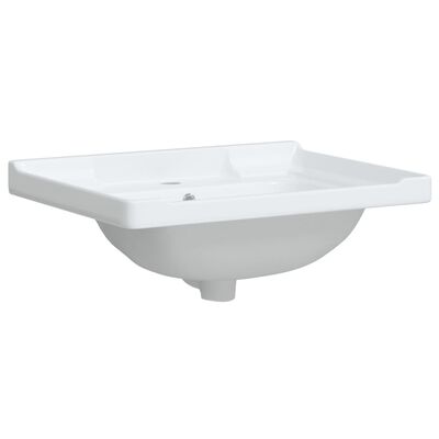 vidaXL Kúpeľňové umývadlo biele 61x48x23 cm obdĺžnikové keramické