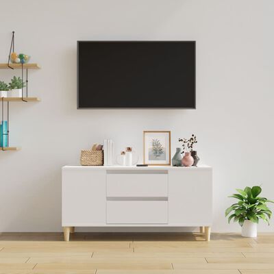 vidaXL TV skrinka biela 102x44,5x50 cm spracované drevo