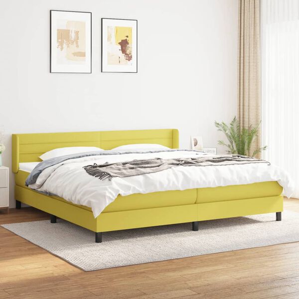 vidaXL Boxspring posteľ s matracom zelen&aacute; 200x200 cm l&aacute;tka