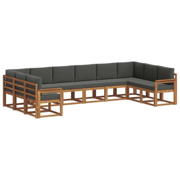 vidaXL Z&aacute;hradn&aacute; s&uacute;prava gaučov 10 pcs Pr&iacute;rodn&aacute; a antracitov&aacute;