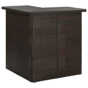 vidaXL Rohov&yacute; barov&yacute; stol&iacute;k hned&yacute; 100x50x105 cm polyratanov&yacute;