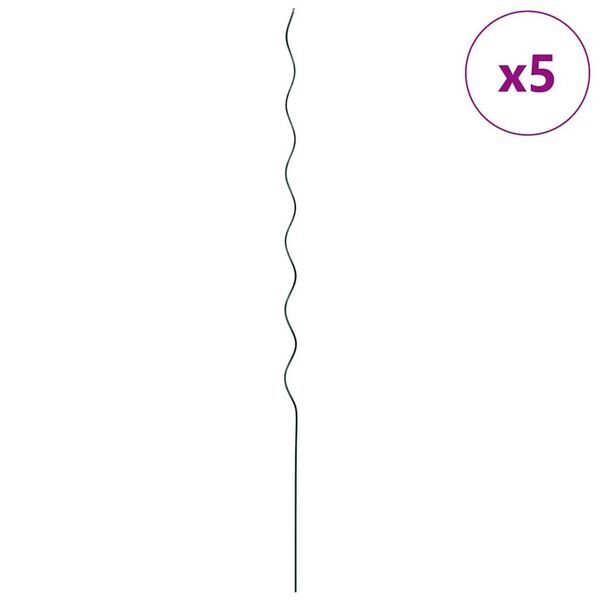 vidaXL Podpora rastl&iacute;n 5 pcs Zelen&aacute; 110 x 0.6 x 0.6 cm Oceľ