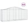vidaXL Obl&uacute;kov&eacute; gabionov&eacute; ko&scaron;e 25 ks 200x50x80/100 cm pozink. železo