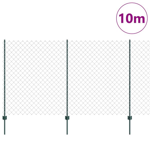 vidaXL Plot s podperou Zelen&aacute; 1,4 x 10 m Ocel a PVC