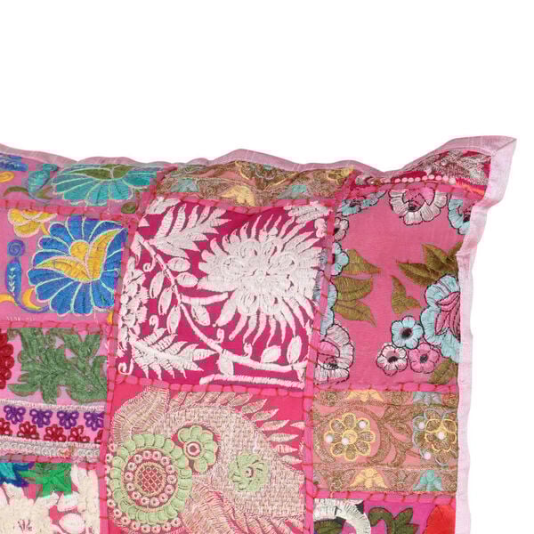 vidaXL Vank&uacute;&scaron;e patchwork 2 ks ručne vyroben&eacute; 45x45 cm ružovo-tyrkysov&eacute;