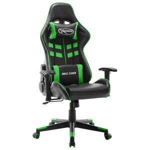 vidaXL Hern&aacute; stolička čierno-zelen&aacute; umel&aacute; koža