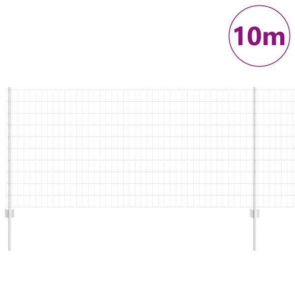 vidaXL Plot s podperou Strieborn&aacute; 1 x 10 m Oceľ