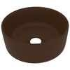 vidaXL Luxusn&eacute; um&yacute;vadlo, okr&uacute;hle, matn&eacute; tmavohned&eacute; 40x15 cm, keramika