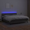 vidaXL Boxspring posteľ s matracom a LED siv&aacute; 160x200 cm umel&aacute; koža