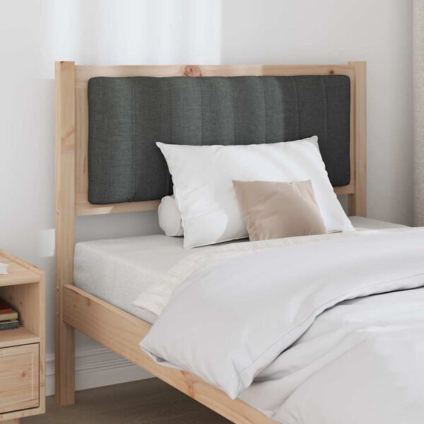 vidaXL Čalúnené čelo postele Hnedá 90 cm Masívne borovicové drevo