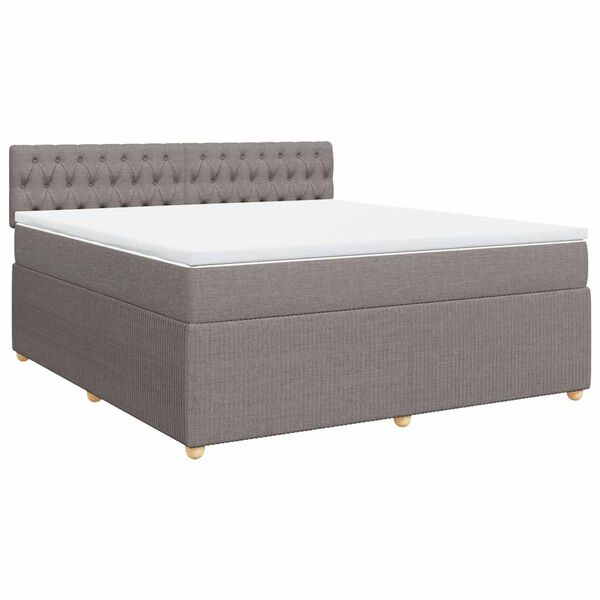 vidaXL Posteľn&yacute; r&aacute;m boxspring s matracom sivohned 180x200 cm l&aacute;tka