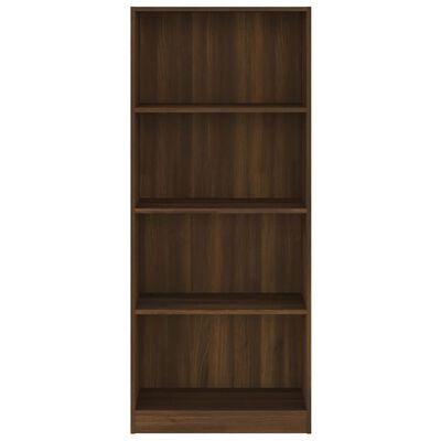 vidaXL 4-poschodová knižnica hnedý dub 60x24x142 cm spracované drevo