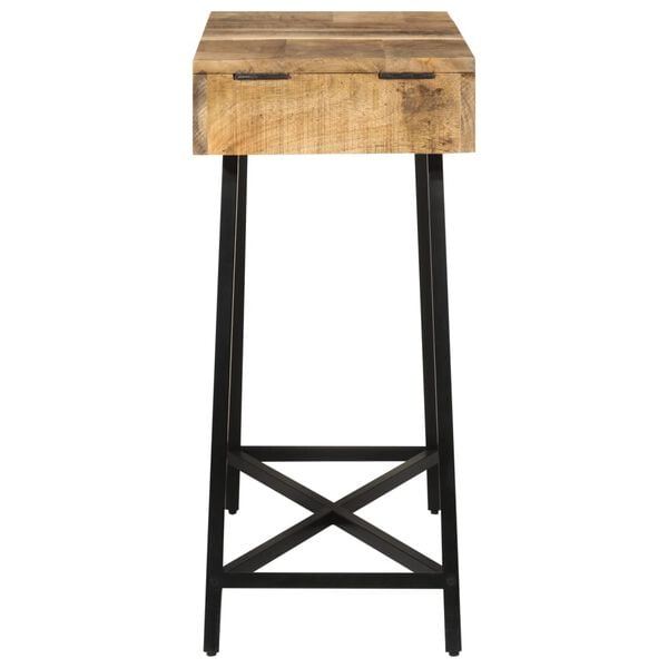 vidaXL Toaletný stolík 105x35x75 cm surový mangovníkový masív a železo