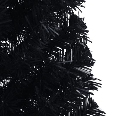 vidaXL Umelý vianočný polovičný stromček s podstavcom čierny 150 cm