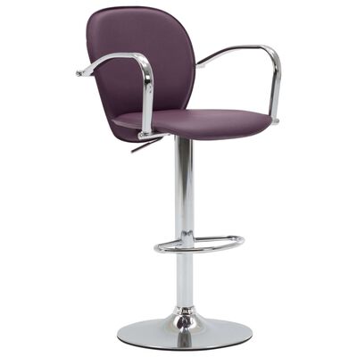 vidaXL Barové stoličky s opierkami 2 ks, fialové, umelá koža
