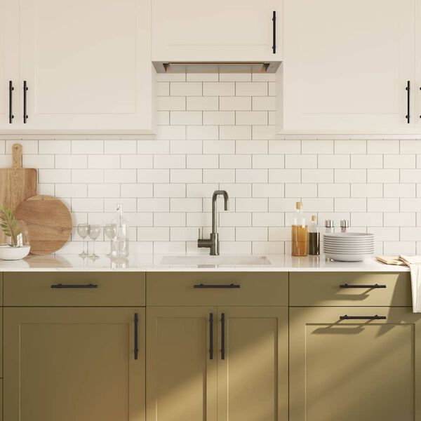 vidaXL Rukov&auml;te na skrinku 10 ks čierne 128 mm nehrdzavej&uacute;ca oceľ