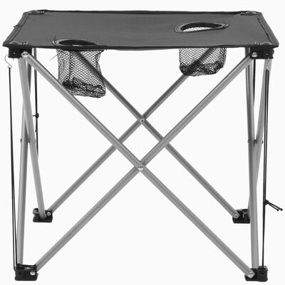 vidaXL 3-dielna súprava kempingového stola a stoličiek sivá