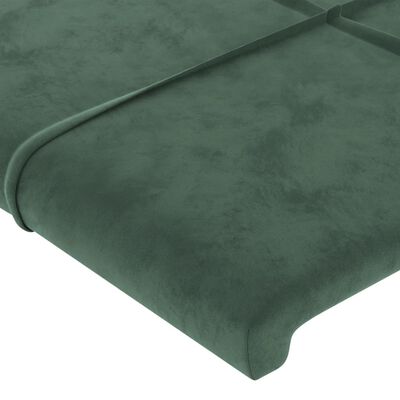 vidaXL Čelo postele so záhybmi zelený 147x16x78/88 cm zamat
