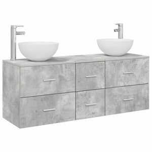 vidaXL Set kabinetov do k&uacute;peľne 3 ks Bet&oacute;novo siv&aacute; 49,5 x 35 x 63 cm