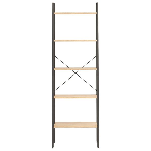 vidaXL Regál s 5 policami, svetlohnedo čierny 56x35x174 cm