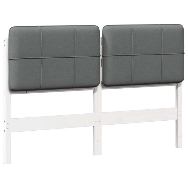 vidaXL Čal&uacute;nen&eacute; čelo postele Biela a svetlo &scaron;ed&aacute; 160 cm