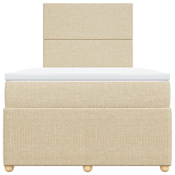 vidaXL Boxspring posteľ s matracom kr&eacute;mov&aacute; 120x190 cm l&aacute;tka