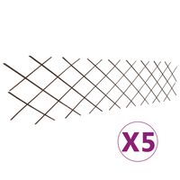 vidaXL Mriežkový plot z vŕbového prútia 5 ks, 180x60 cm