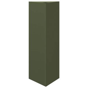 vidaXL Z&aacute;hradn&yacute; kvetin&aacute;č olivov&yacute; trojuholn&iacute;k 30x26x75 cm oceľ