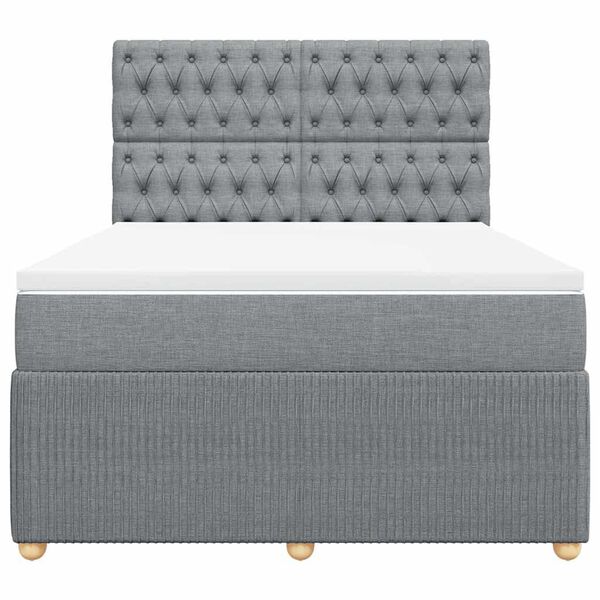 vidaXL Boxspring posteľ s matracom svetlosiv&aacute; 100x200 cm l&aacute;tka