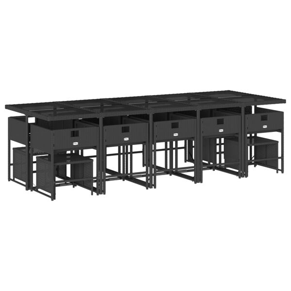 vidaXL 15-dielna z&aacute;hr. jed&aacute;lensk&aacute; s&uacute;prava s vank&uacute;&scaron;mi čierna polyratan