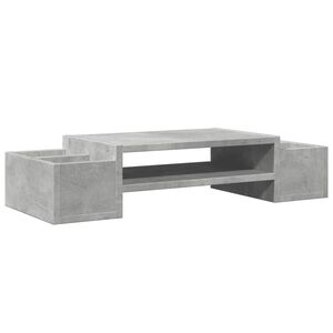 vidaXL Stojan na monitor s policou bet&oacute;novosiv&yacute; 50x27x15 cm komp.drevo