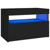 vidaXL Nočn&yacute; stol&iacute;k a LED svetl&aacute; čierny 60x35x40 cm spracovan&eacute; drevo