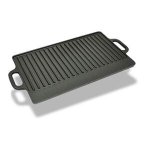 vidaXL Grilovacia platňa, liatina, obojstrann&aacute; 50x23 cm