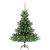 vidaXL Umel&yacute; vianočn&yacute; stromček jedľa Nordmann LED a gule zelen&yacute; 150 cm