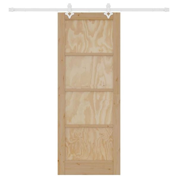 vidaXL Posuvné dvere Hnedá 78 x 202 cm Masívne borovicové drevo