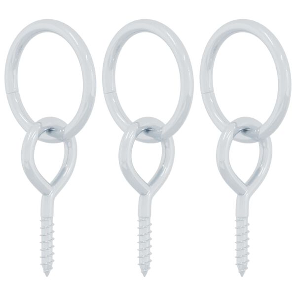 vidaXL Uv&auml;zovacie kr&uacute;žky na kone so skrutkami 3 ks strieborn&eacute; oceľ