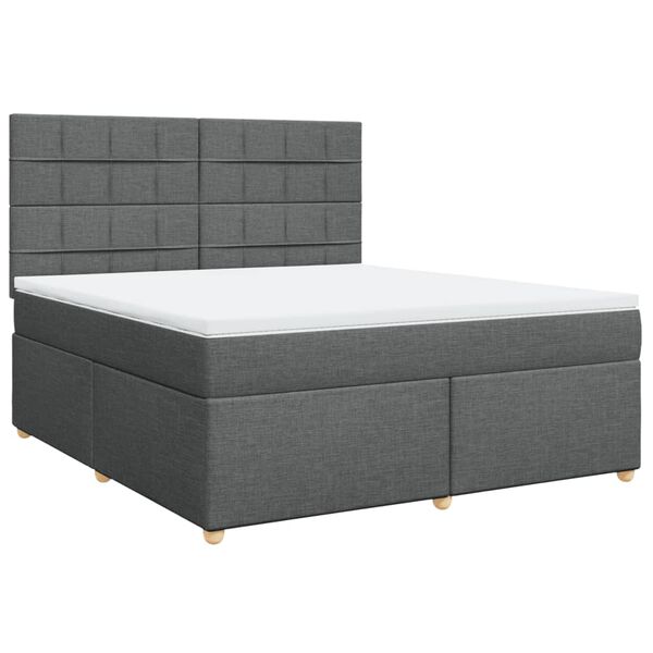 vidaXL Boxspring posteľ s matracom tmavosiv&aacute; 180x200 cm l&aacute;tka