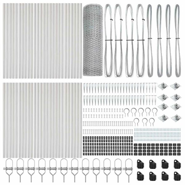 vidaXL Stĺp na plot. Strieborn&aacute; 100 x 0,6 m (25 mm mriežka) Oceľ