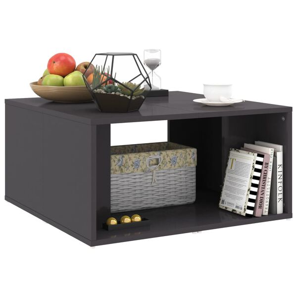 vidaXL Konferenčn&eacute; stol&iacute;ky 4ks leskl&eacute; siv&eacute; 33x33x33cm kompozitn&eacute; drevo