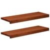 vidaXL Parapety 2 ks Hned&aacute; 80 x 25 x 2 cm Mas&iacute;vne bukov&eacute; drevo