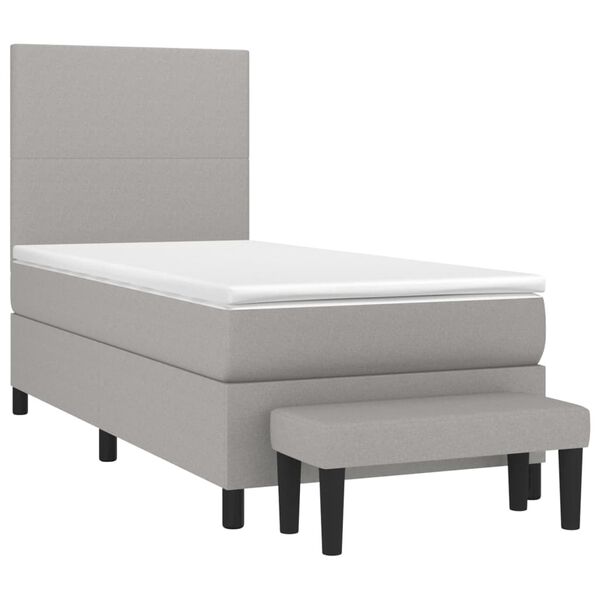 vidaXL Boxspring posteľ s matracom bledosiv&yacute; 100x200 cm l&aacute;tka