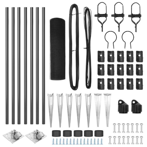 vidaXL Stĺp na plot. Siv&aacute; 10 x 0,5 m (sieť 25 x 25 mm) Oceľ